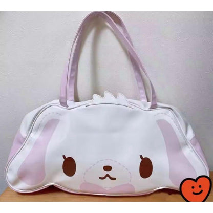 Sanrio Sugar Bunnies Shirousa Kurousa Handbag Bag Pouch Die Cut Face Kawaii Pink