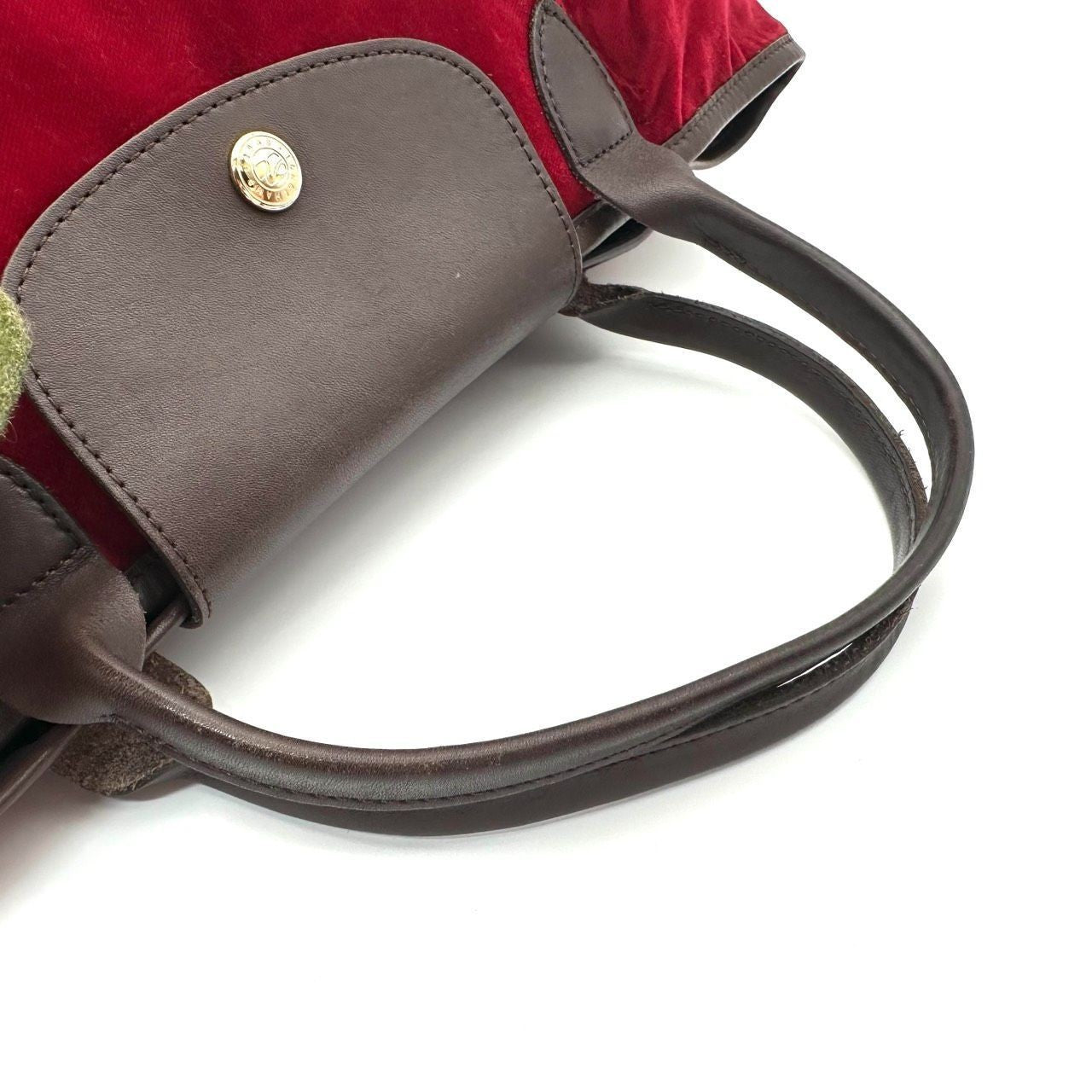 Rare Longchamp Velvet Tote Bag Bordeaux A4 Compatible 5aGood condition