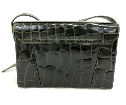 Lanvin Exotic Leather Green Shoulder Bag with Gold Hardware Excellent Condition