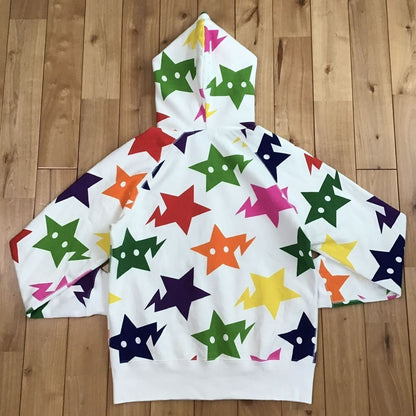 Bape Star Hoodie Men's S Size Multi Color A Bathing Ape Full Zip SweatshirUsed