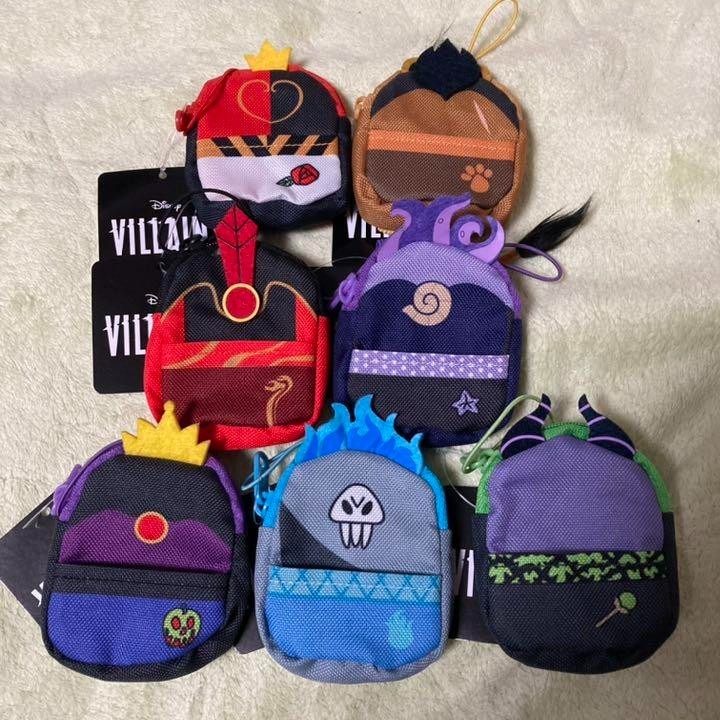 Disney Villains Backpack Mascot Set of 7 New, Tags Attached, Plush