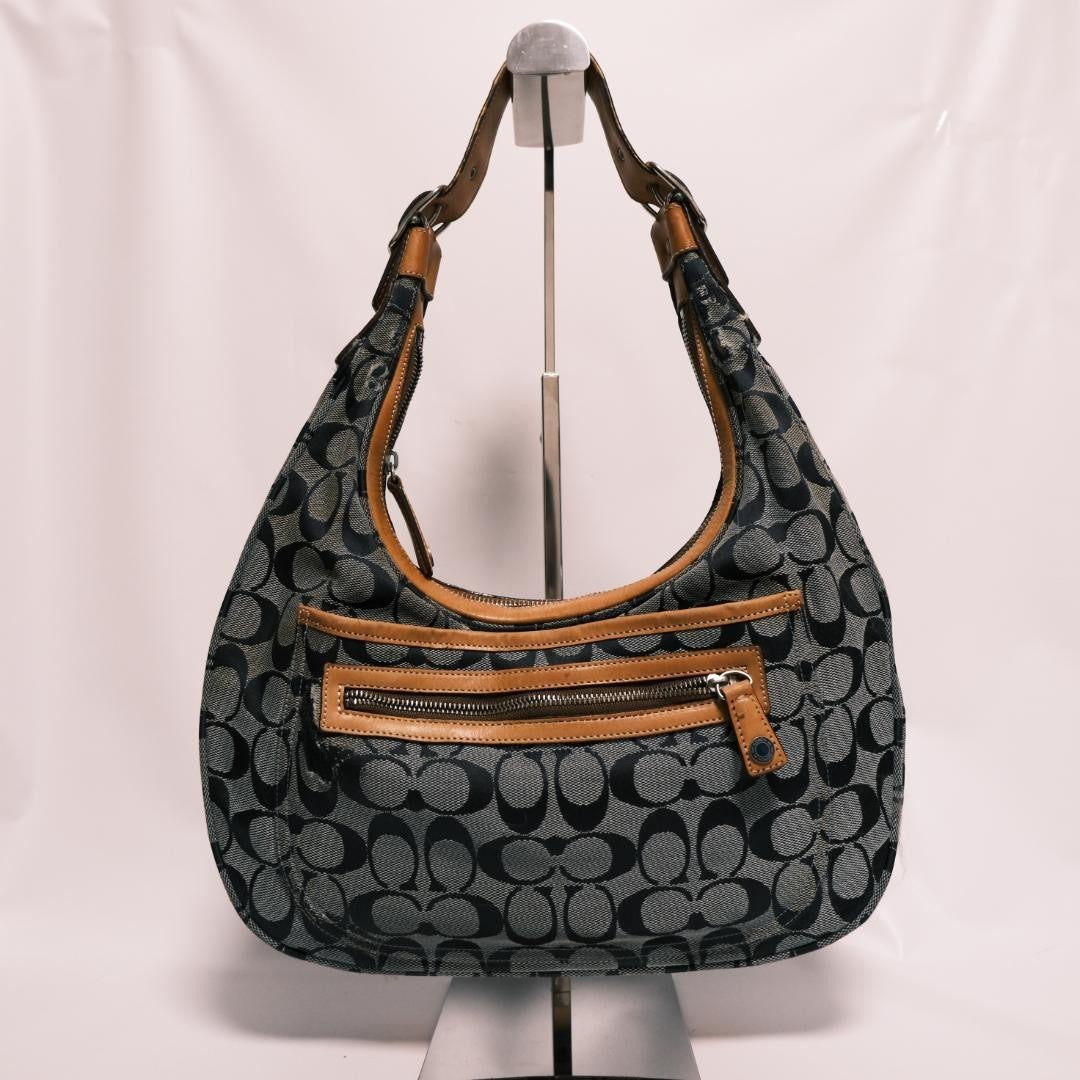 Coach Signature Denim Hobo Shoulder Bag Vintage Authentic Rare Item