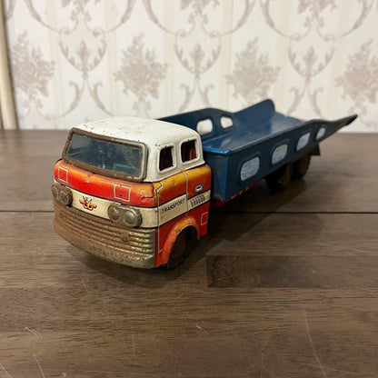Antique Showa Retro Tin Trailer Truck Vintage Item From Storage