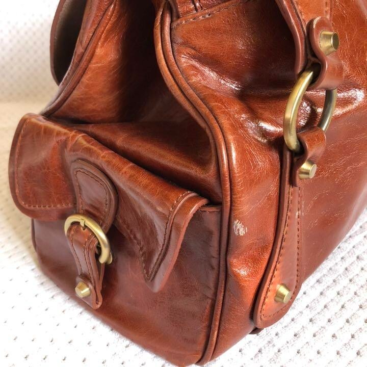 Authentic BALENCIAGA Handbag Leather Brown Women's Used Vintage from Japan JP