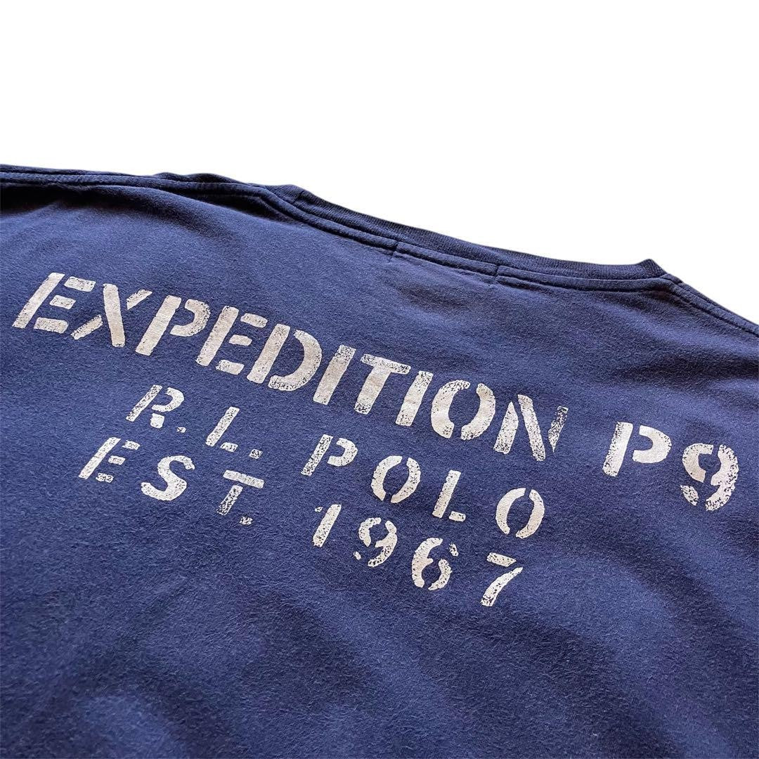 Rare 90 s Made in USA Ralph Lauren Pocket T Shirt Navy XL RRL