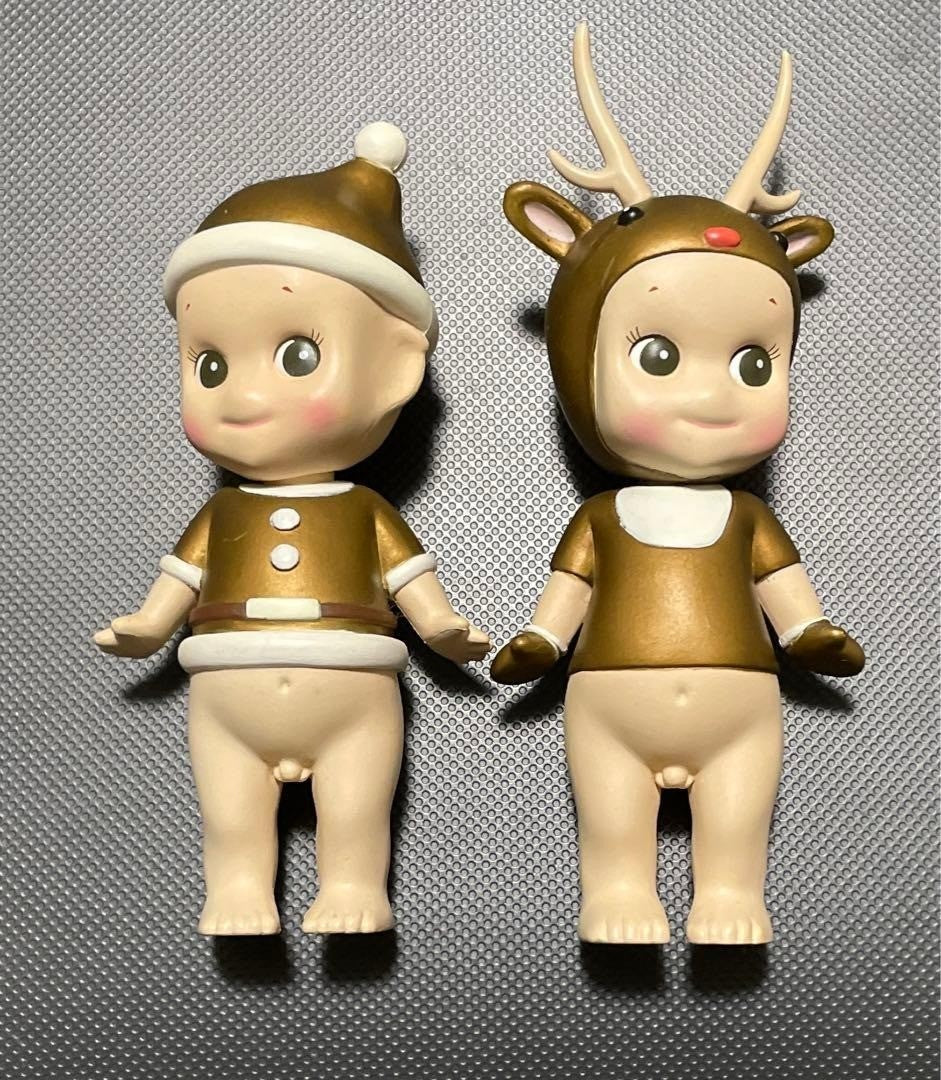 Sonny Angel Christmas 2006 limited Gold Santa Reindeer figure set