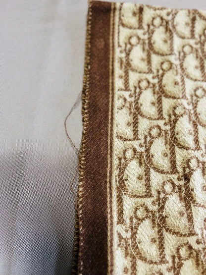 Christian Dior Trotter Pattern Blanket Brown Beige Logo Fringed Luxury brand