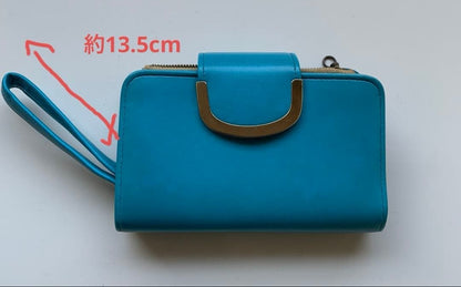 Turquoise Blue Bifold Wallet Showa Retro