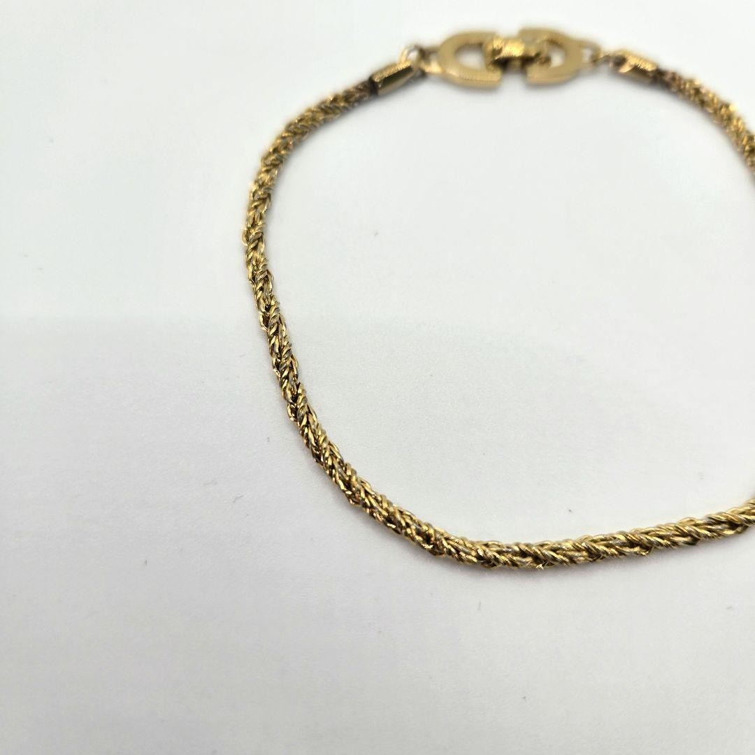 Vintage Christian Dior Chain Bracelet Gold Tone CD Authentic Jewelry