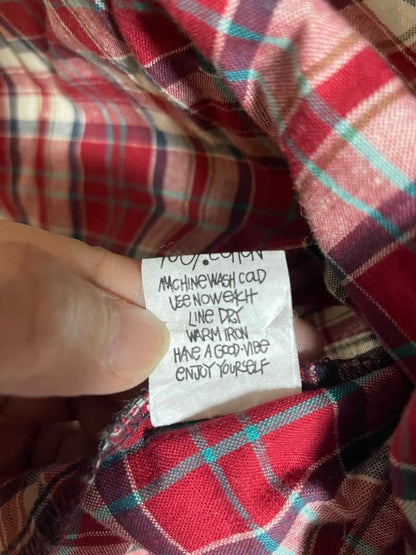 Stussy 1990'S Old Check Shirt Embroidery Navy Tag L Men's Tops, T-Shirts, Popul