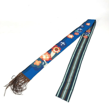 FENDI FXT111 Lappy Fringe BandeauScarf Scarf silk blue/Brown