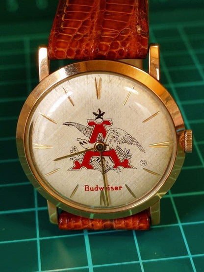 Vintage Enicar Ultrasonic Budweiser Hand-wound Watch With Original Box