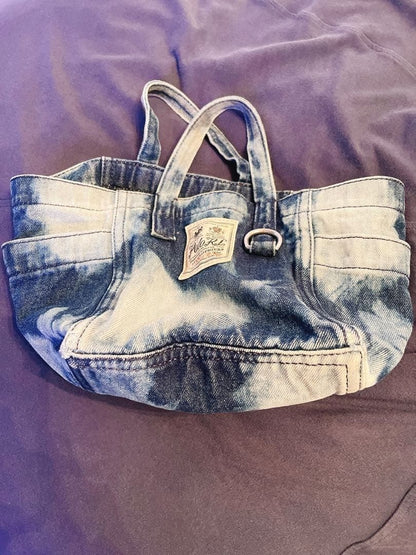Polo Ralph Lauren Denim Mini Tote Bag Vintage Style PRL Patch Blue Rare Casual