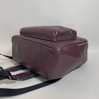 Coach Leather Backpack Purple Authentic Women's Rucksack Bag