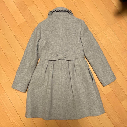Kate Spade Grey Long Coat Ribbon Coat Beige Size 0