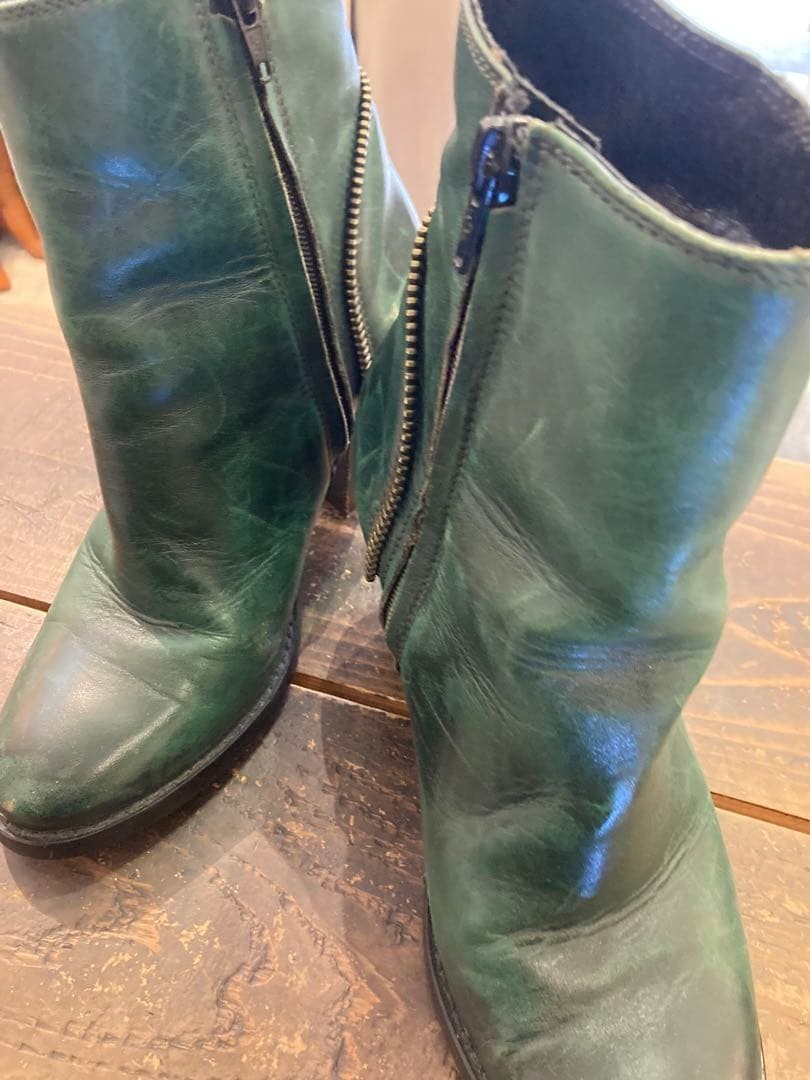 Diesel Women 7.0US Genuine Leather Boots Green 38 Luxury Modern Sleek Italian