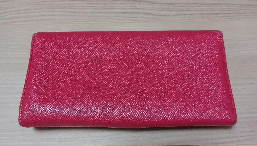 BVLGARI Long Wallet Leather Pink Gold Auth bs26284