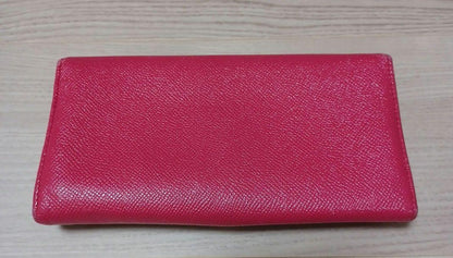 BVLGARI Long Wallet Leather Pink Gold Auth bs26284