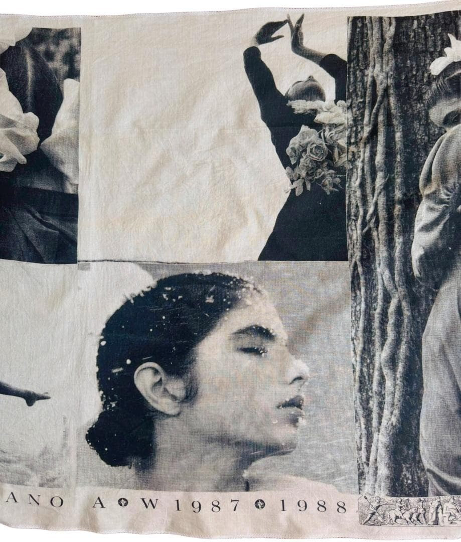John Galliano 87-88 A/W Large Cotton Scarf Tapestry - Rare Archive