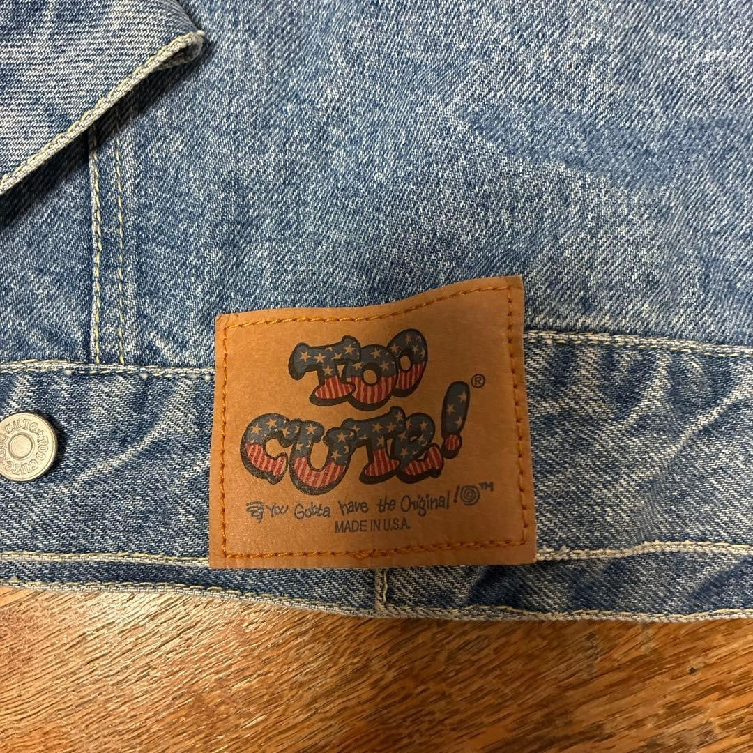 Disney Too Cute Embroidered Denim Jacket L Made in USA Rare Vintage