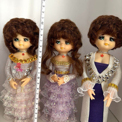 Showa Retro 3 Bottle Dolls, height 21...23cm