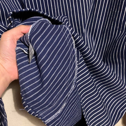 Vintage Blue Striped Fisherman Smock Men's Shirt