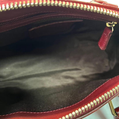 COACH 9421 Vintage 2Way Shoulder Bag Leather Wine Red Handbag Authentic
