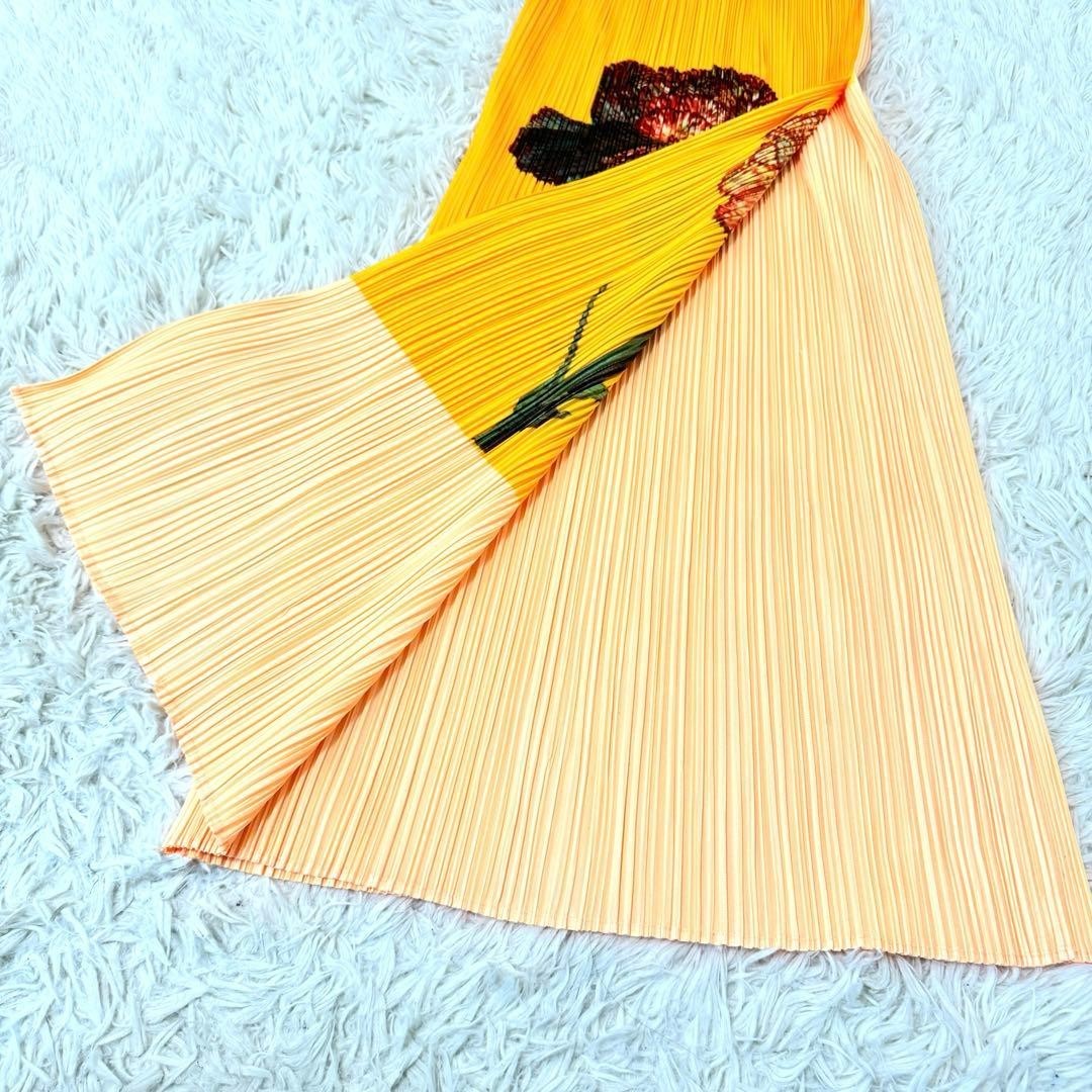 PLEATS PLEASE ISSEY MIYAKE Carnation flower long skirt, size 2 , VGC RARE Japan