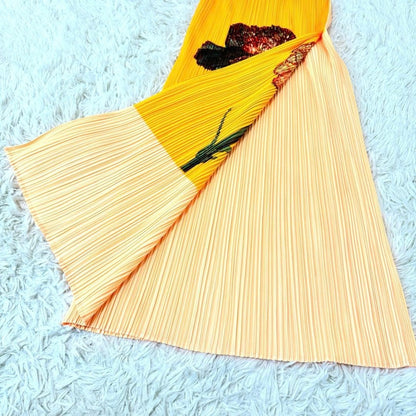 PLEATS PLEASE ISSEY MIYAKE Carnation flower long skirt, size 2 , VGC RARE Japan