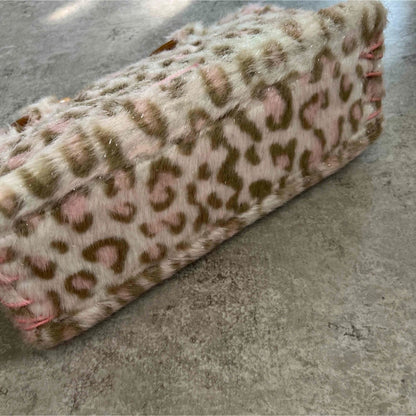 Samantha Thavasa Leopard Fur Glitter Handbag Women's Bag, Stylish, Pre-Owned