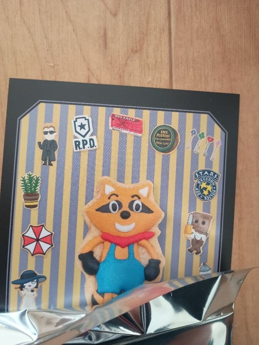 Resident Evil Raccoonkun Postcard 30th Anniversary Capcom Store Sweets Theme