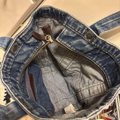 Ralph Lauren Women Polo Denim Tote Bag Embroidery Item Limited Edition VHTF