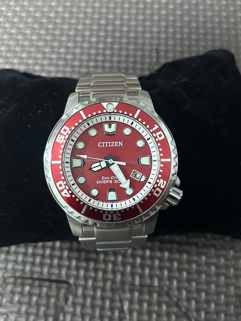 Citizen ProMaster BN0159-15X Red Dial Solar Timepiece Rare Wristwatch
