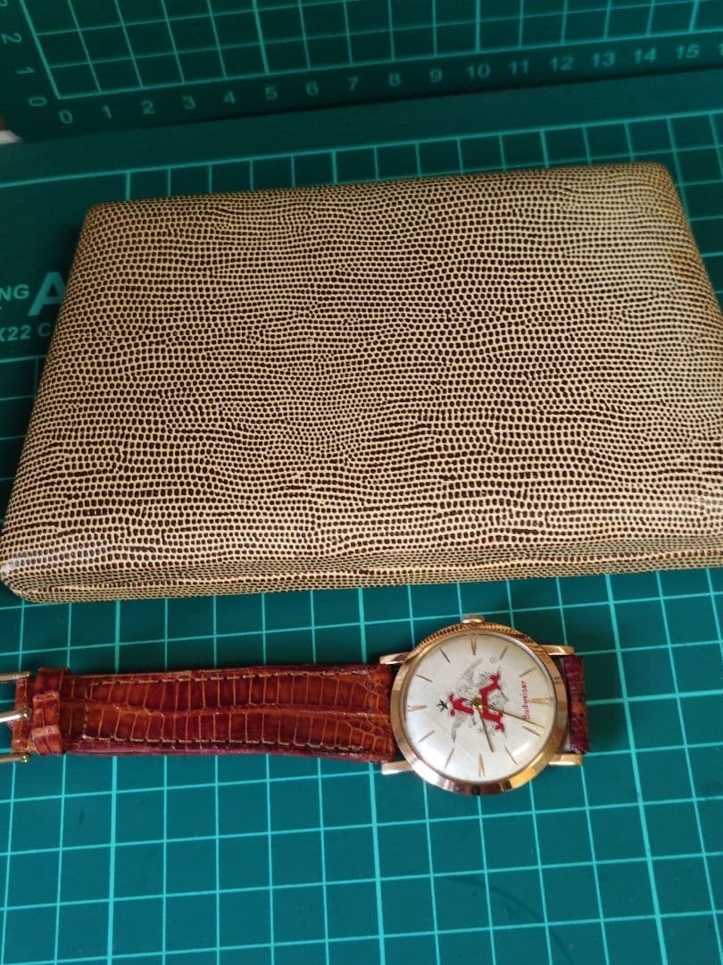 Vintage Enicar Ultrasonic Budweiser Hand-wound Watch With Original Box