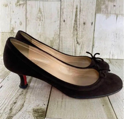 Christian Louboutin Pumps Heel Brown Suede Size 36.5 US About6.5 For Women