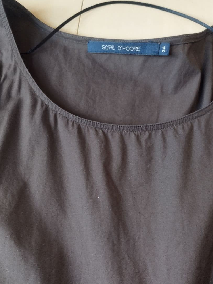 Sofie D'Hoore Dark Brown Flare Dress Size M 100% Cotton Long Sleeve