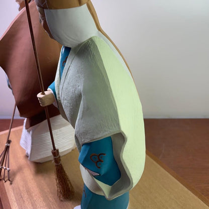 Showa Retro Antique Doll with Glass Case Takasago Doll