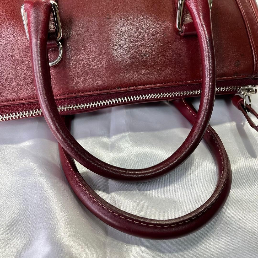 COACH 9421 Vintage 2Way Shoulder Bag Leather Wine Red Handbag Authentic