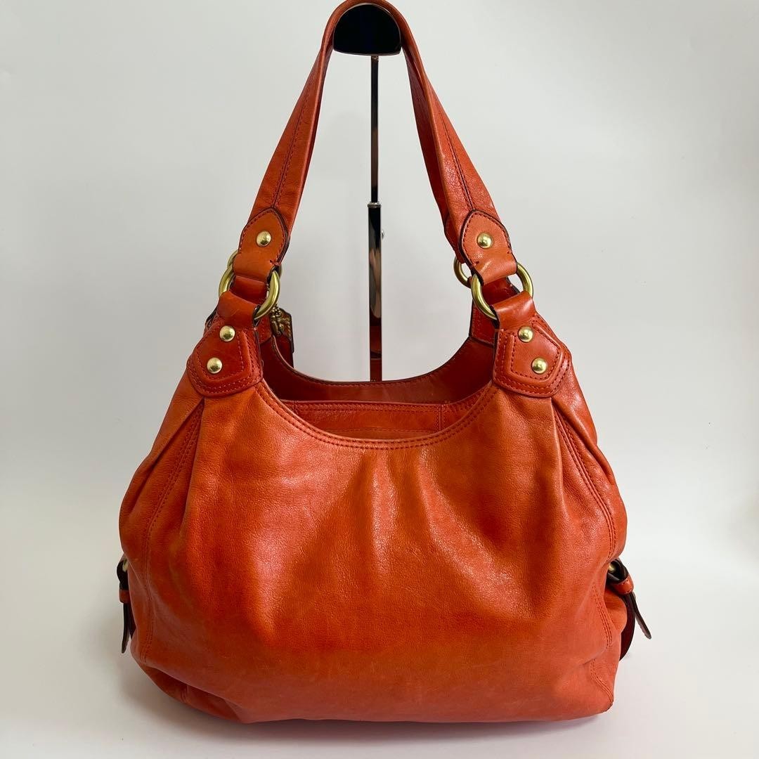 COACH Madison Leather Orange Shoulder Bag Y2K Rare Authentic Vintage