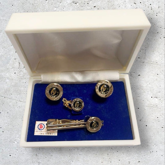 Japanese Vintage Rare Showa Retro 80s Kyoto Kokutai Anniversary Cuff Tie Pin