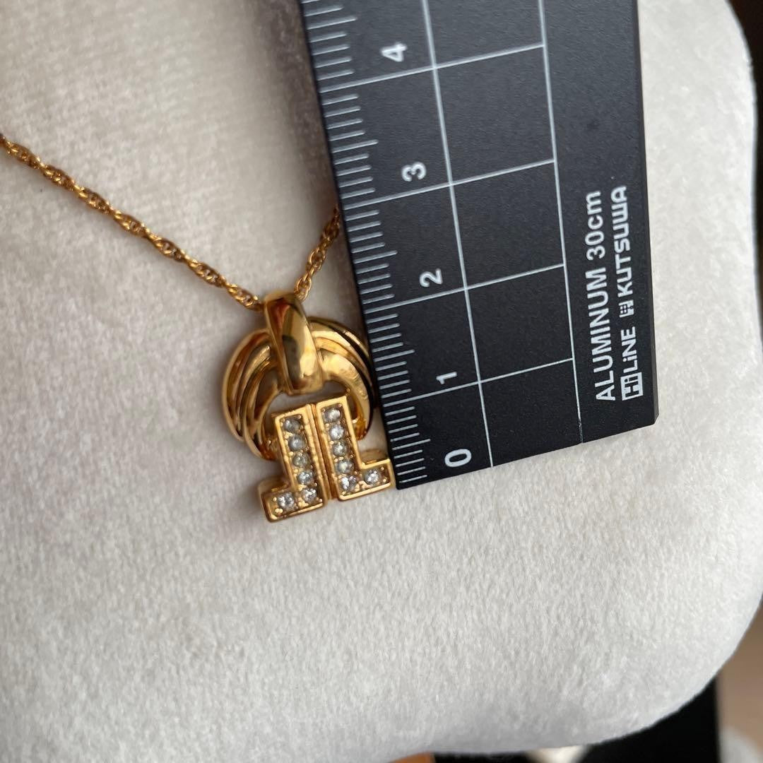 Lanvin Paris Vintage Chain Necklace Pendant Gold L-45cm