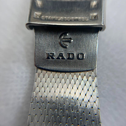 Rado Slim Line Square Watch Stainless Steel Manual White Dial Used