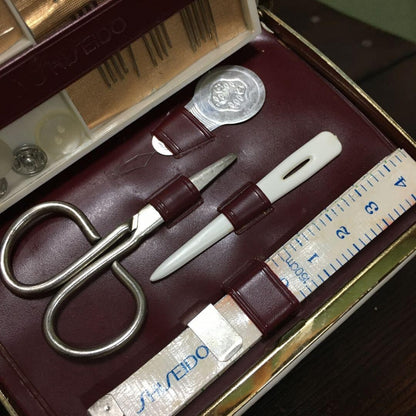 Shiseido novelty, corporate object, Showa Retro sewing set, not for sale.