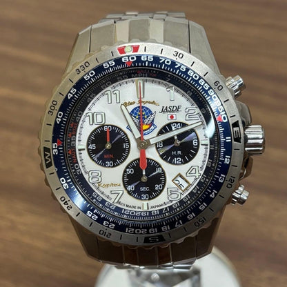 Rare Blue Impulse Watch Limited Watch S683M Chronograph White Dial JPN