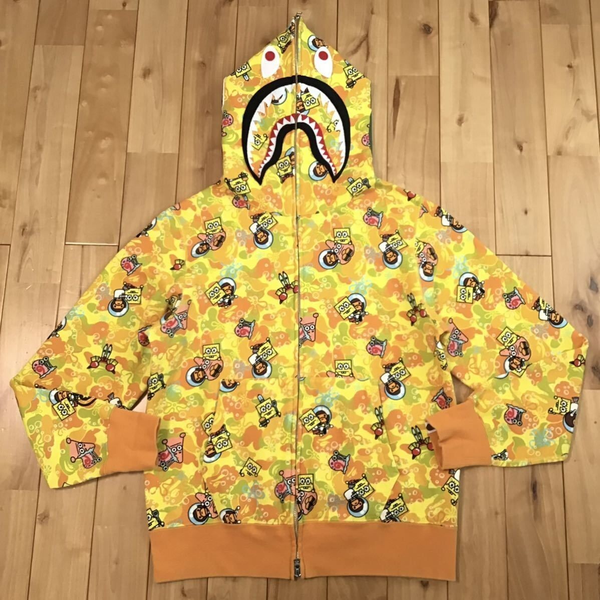 BAPE × Sponge Bob Milo shark full zip hoodie A Bathing Ape Size L Used