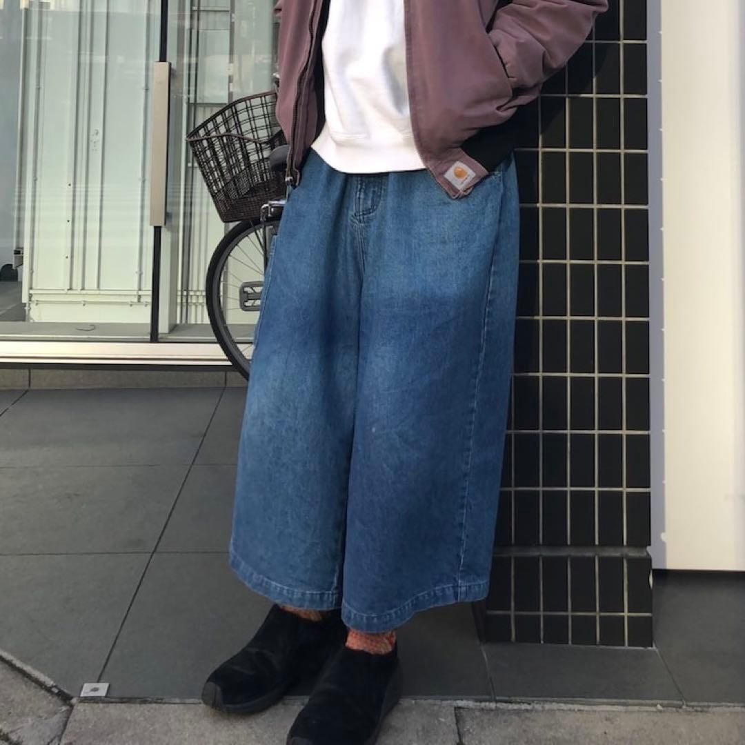 WILLY CHAVARRIA × WISM CAUGA Denim Wide Pants XS Drawcord Waist