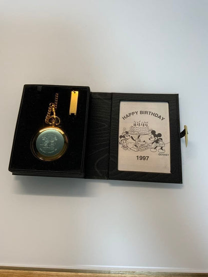 Disney 1997 Limited Edition Mickey Mouse Birthday Pocket Watch Unused