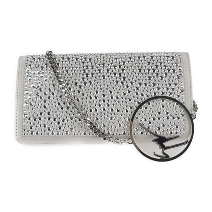 Giuseppe Zanotti 2WAY Clutch Bag Shoulder Bag IB80042 Gray Studs Chain Party Bag