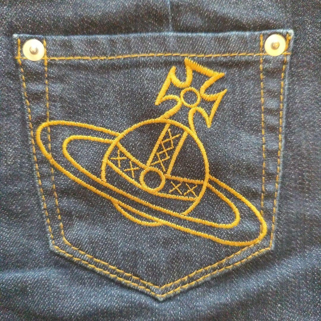 Vivienne Westwood Denim Mini Skirt Dark Indigo with Orb Embroidery Size 2
