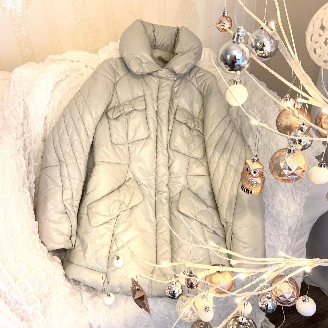 CELINE macadam embroidery metal zip pull padded coat (40)